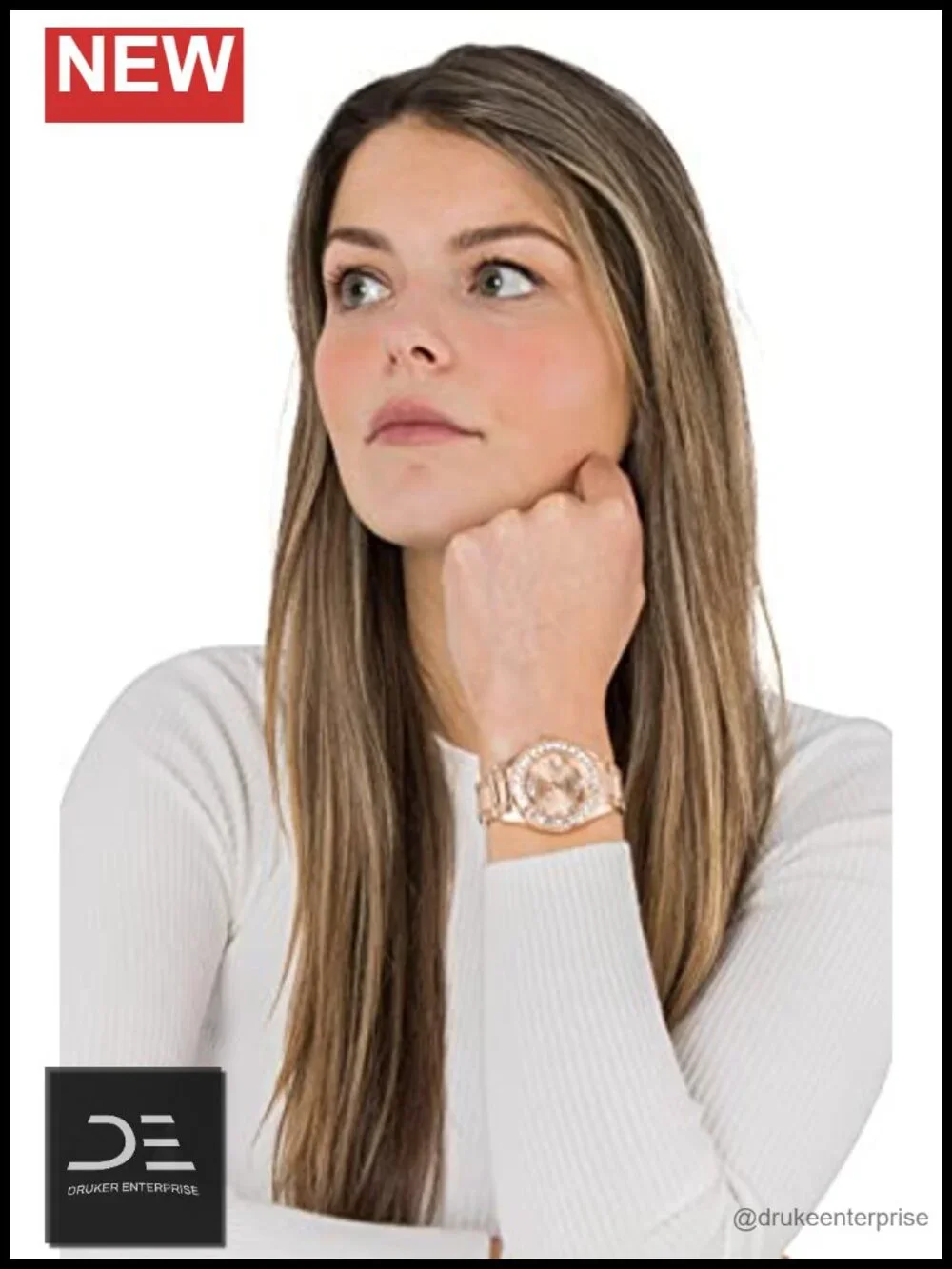 Wrist Watch with Crystal Accents, 38mm Case, Mineral Crystal, 100m Water